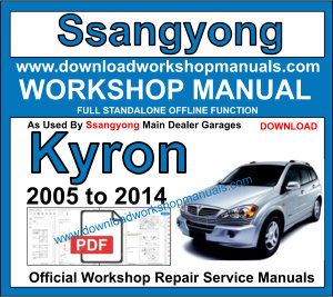 Ssangyong Kryon workshop manual download